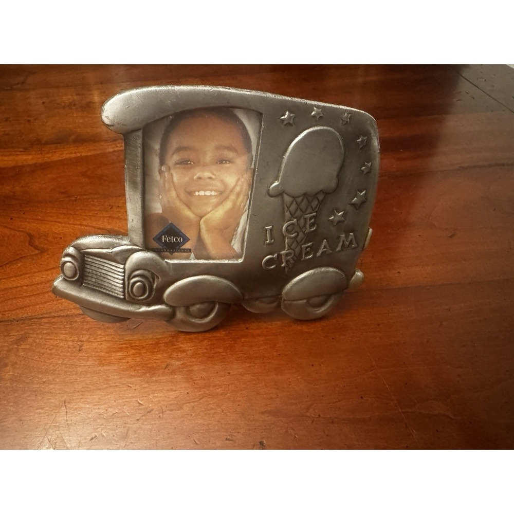 Fetco Pewter Ice Cream 2.5 x 3.5 Picture Frame Summer Kids Baby Nursery